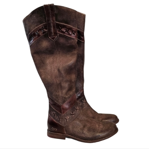 Bed Stu Midge Cobbler Series Leather Distressed Western Weathered Riding Boots - Picture 1 of 14